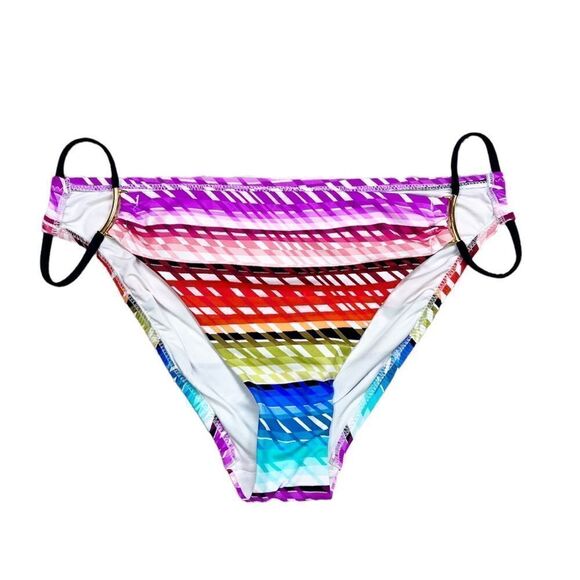 Trina Turk Prismatic Multicolored Side String Hipster Bikini Bottoms Size 10 - Picture 4 of 6